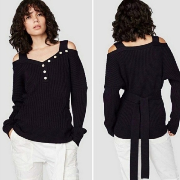 10 Crosby Derek Lam Knit Cold Shoulder Sweater - Picture 5 of 16